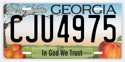 GA license plate CJU4975