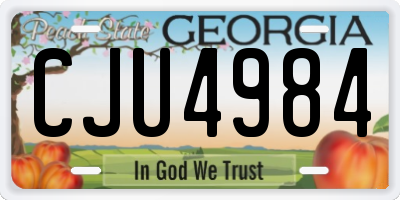 GA license plate CJU4984
