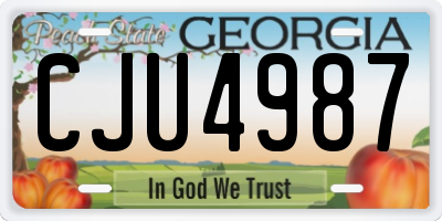 GA license plate CJU4987