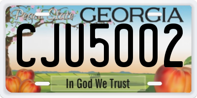 GA license plate CJU5002