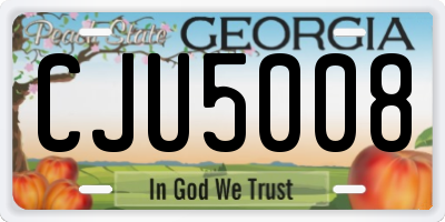GA license plate CJU5008