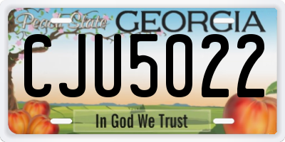 GA license plate CJU5022