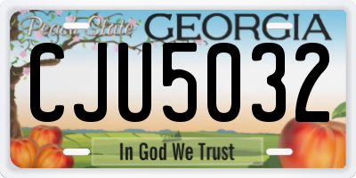 GA license plate CJU5032