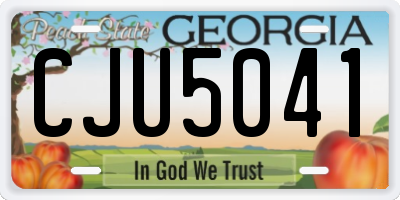 GA license plate CJU5041