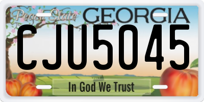 GA license plate CJU5045