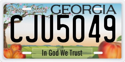 GA license plate CJU5049