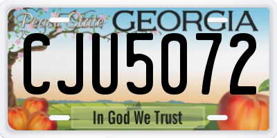 GA license plate CJU5072