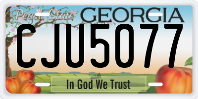 GA license plate CJU5077