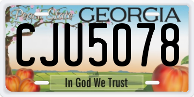 GA license plate CJU5078