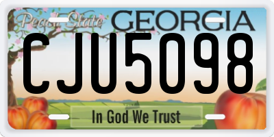 GA license plate CJU5098