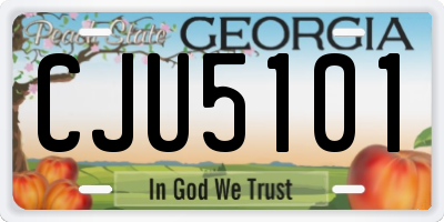 GA license plate CJU5101