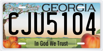 GA license plate CJU5104