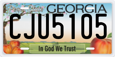GA license plate CJU5105