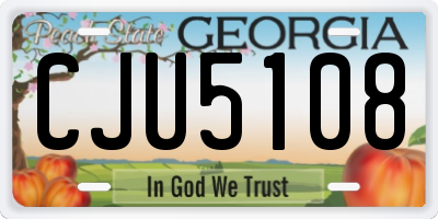 GA license plate CJU5108