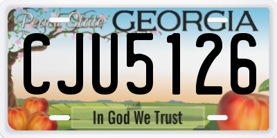 GA license plate CJU5126