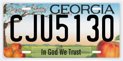 GA license plate CJU5130