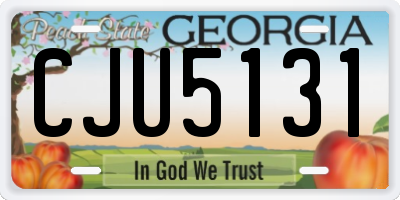 GA license plate CJU5131