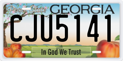 GA license plate CJU5141