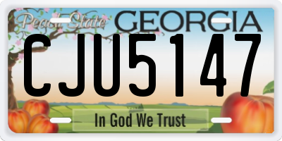 GA license plate CJU5147