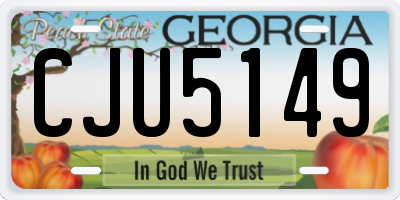 GA license plate CJU5149