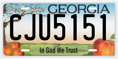 GA license plate CJU5151