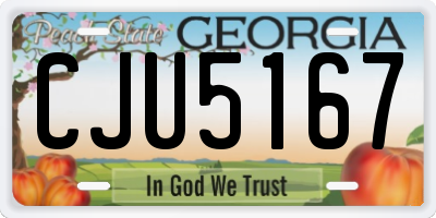 GA license plate CJU5167