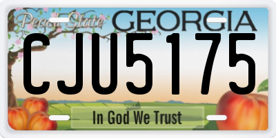 GA license plate CJU5175