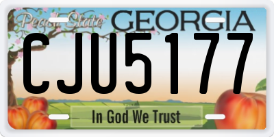GA license plate CJU5177