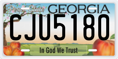 GA license plate CJU5180