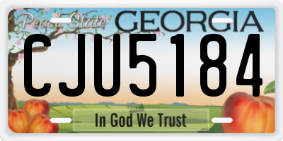 GA license plate CJU5184