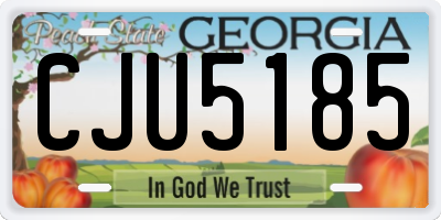 GA license plate CJU5185