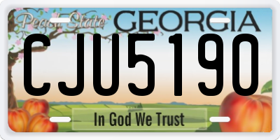 GA license plate CJU5190