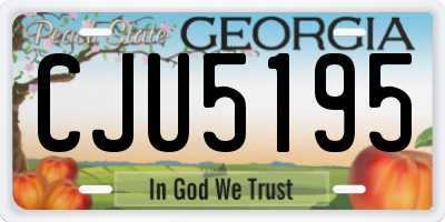 GA license plate CJU5195