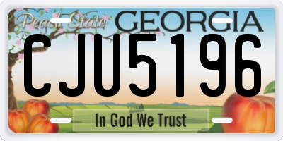 GA license plate CJU5196