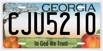 GA license plate CJU5210