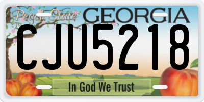 GA license plate CJU5218