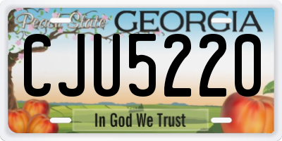 GA license plate CJU5220