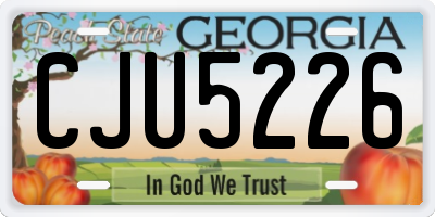GA license plate CJU5226