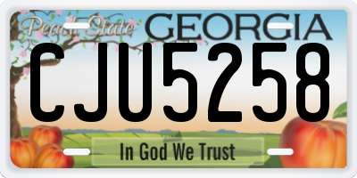 GA license plate CJU5258