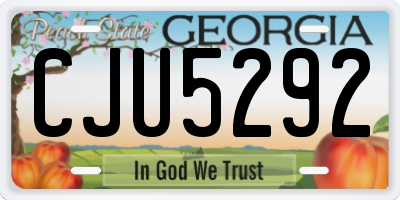 GA license plate CJU5292