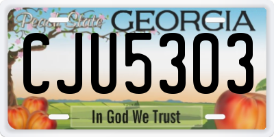 GA license plate CJU5303