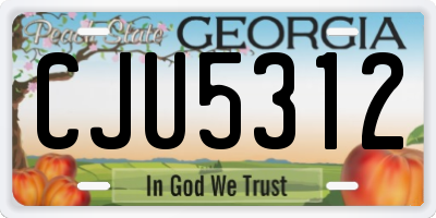 GA license plate CJU5312