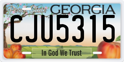 GA license plate CJU5315