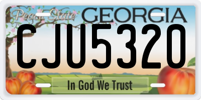 GA license plate CJU5320
