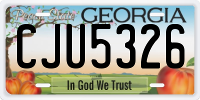 GA license plate CJU5326