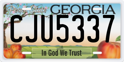GA license plate CJU5337