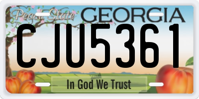 GA license plate CJU5361
