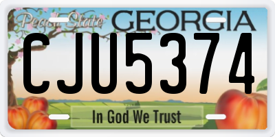 GA license plate CJU5374