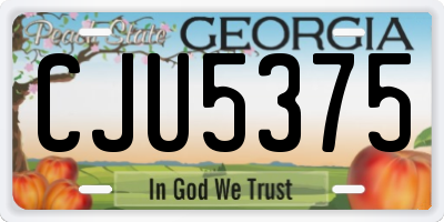 GA license plate CJU5375