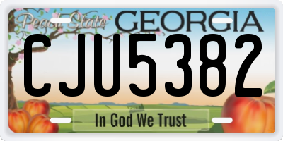 GA license plate CJU5382